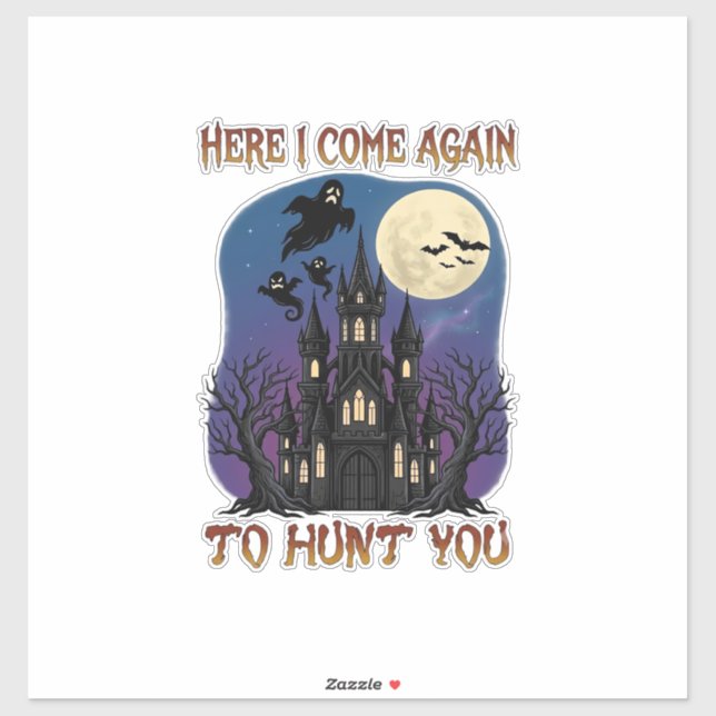 Here Come Again Haunted Castle Ghosts Moon Sticker (Sheet)