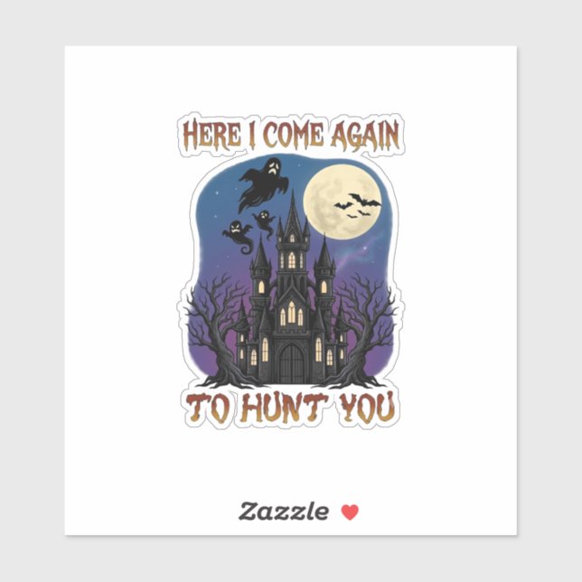 Here Come Again Haunted Castle Ghosts Moon Sticker (Sheet)