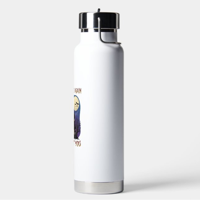 Here Come Again Haunted Castle Ghosts Moon Water Bottle (Left)