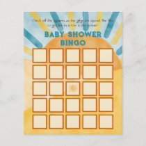 Here Come Blue Ray Sunshine Baby Shower Bingo Game
