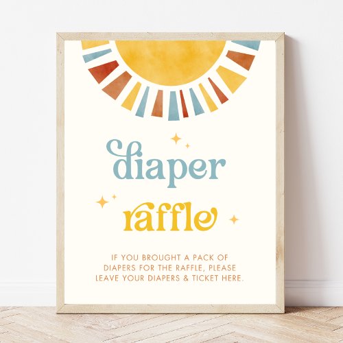 Here Come the Son Baby Shower Diaper Raffle Sign