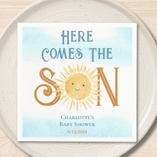 Here Come The Son Baby Shower Napkins