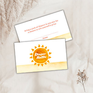Here Come The Son Boho Diaper Raffle Baby Shower Enclosure Card