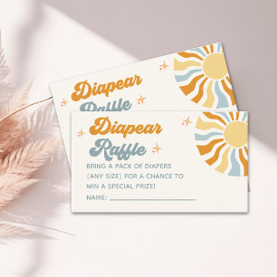 Here come the son - Groovy Style Baby Shower Enclosure Card