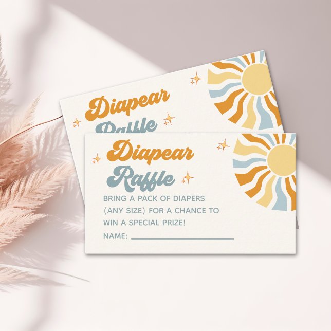 Here come the son - Groovy Style Baby Shower Enclosure Card (Creator Uploaded)