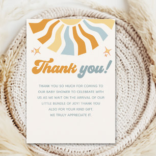 Here come the son - Retro Style Baby Shower Thank You Card