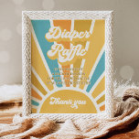 Here Come The Son Sun Baby Shower Diaper Raffle  Poster at Zazzle