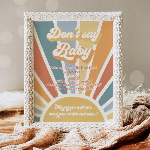 Here Come The Son Sun Baby Shower Dont Say Baby Poster
