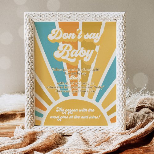 Here Come The Son Sun Baby Shower Dont Say Baby Poster