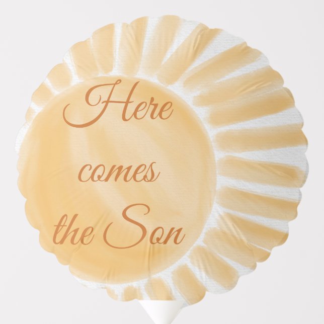 Here Come the Son Sunshine Baby Shower  Balloon (Front)