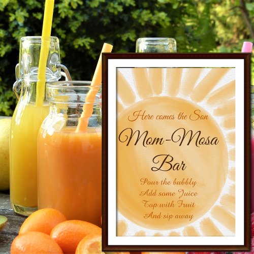 Here Come the Son Sunshine Baby Shower Mom_osa Bar Poster