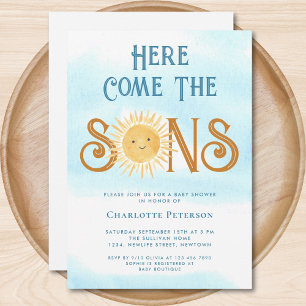 Here Come The Sons Baby Shower Invitation