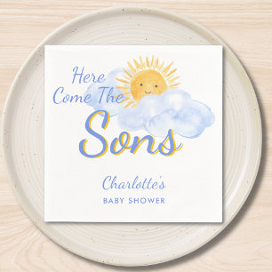 Here Come The Sons Twin Boys' Baby Shower Napkins