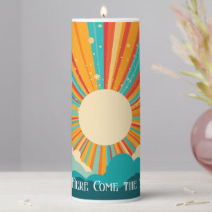 Here Come the Sons Twin Boys Celebration Pillar Candle