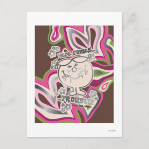 Here Come Trouble Neon Background Postcard