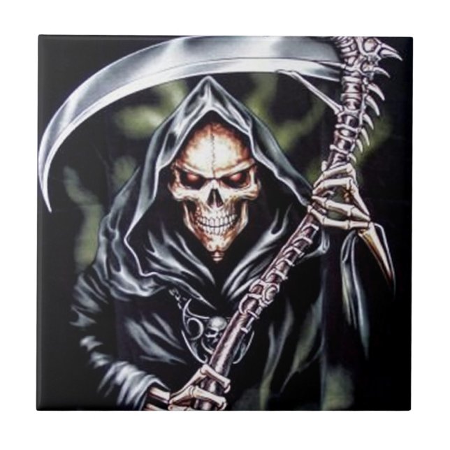Here Comes Grim Ceramic Tile (Front)