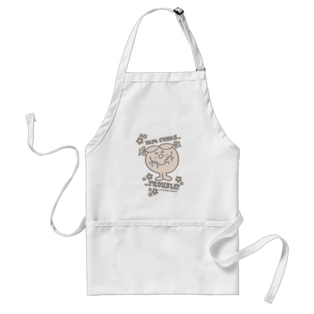 Here Comes Little Miss Trouble Adult Apron (Front)