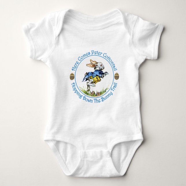 Here Comes Peter Cottontail Baby Bodysuit (Front)