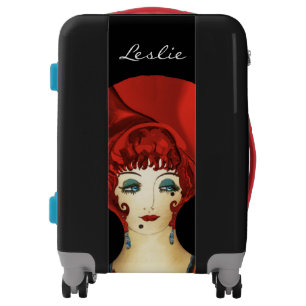 Here Comes Red Monogram Girly Luggage