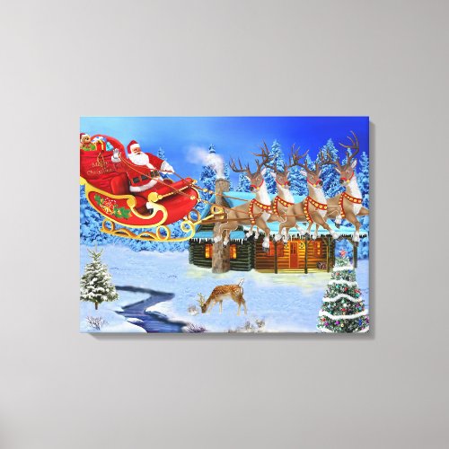 HERE COMES SANTA CLAUS CANVAS PRINT