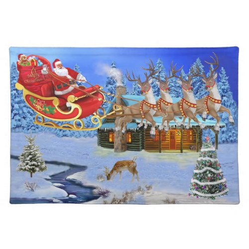 HERE COMES SANTA CLAUS CLOTH PLACEMAT