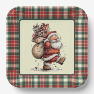 Here Comes Santa Claus Paper Plates