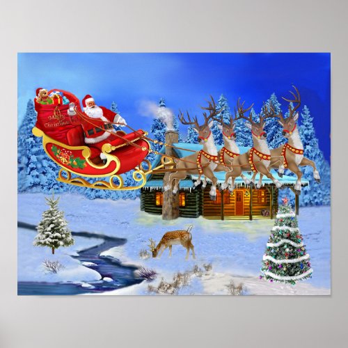 HERE COMES SANTA CLAUS POSTER