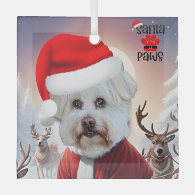 Here comes Santa Dog Ornament (Front)