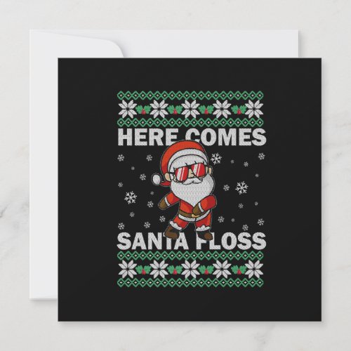 Here Comes Santa Floss UGLY Christmas Pajama Men F Invitation
