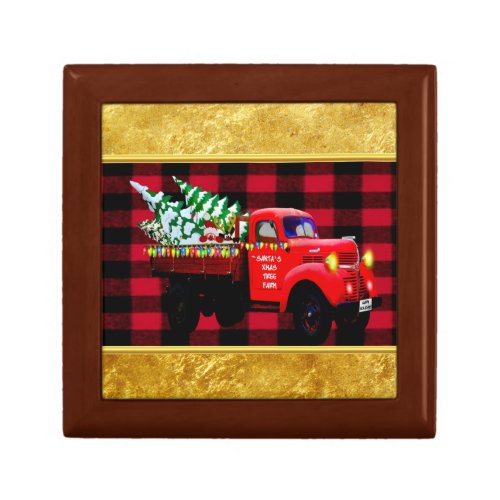 Here comes Santas Christmas tree farm truck Gift Box