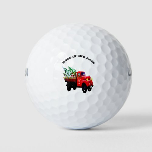 Here comes Santas Christmas tree farm truck Golf Balls