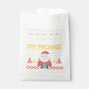 Here Comes Sleigh Right Down My Driveway Red Plaid Favor Bag