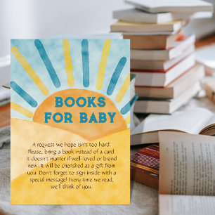 Here Comes Son Rays Sunshine Book Baby Shower Game Enclosure Card