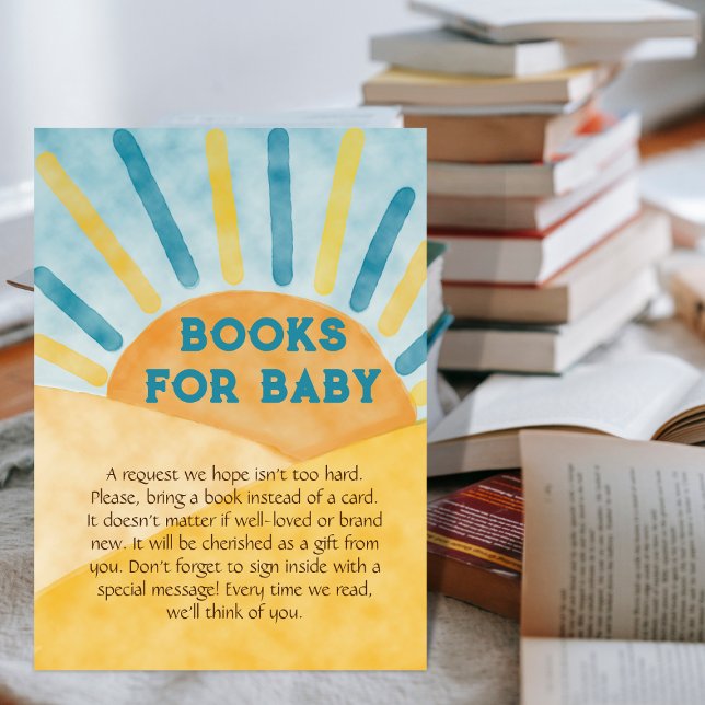 Here Comes Son Rays Sunshine Book Baby Shower Game Enclosure Card (Creator Uploaded)
