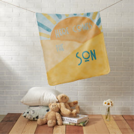 Here Comes Son Sunshine Blue Ray Boy Baby Shower Baby Blanket