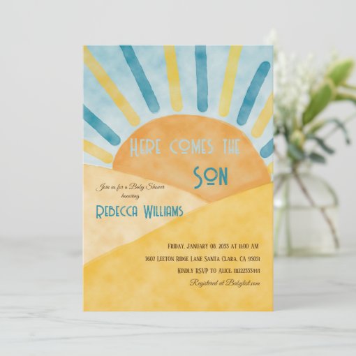 24er Pack Cake Topper „Here Comes The Son“ – Cupcake-Deko Für Baby Shower & Jungen-Party