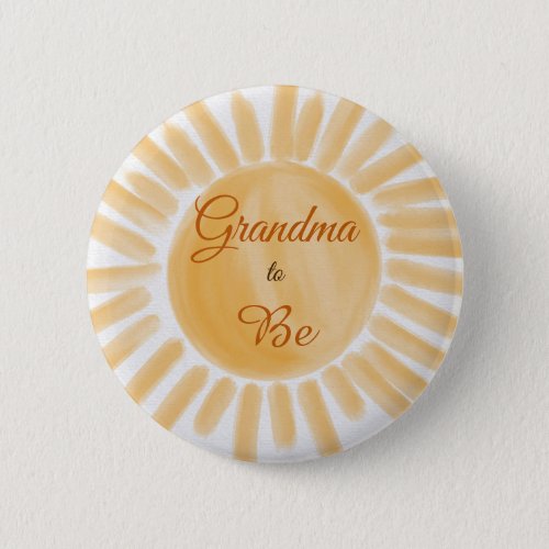 Here Comes Son Yellow Sunshine Baby Shower Grandma Button