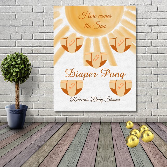 Here Comes Sunshine Baby Shower Diaper Pong Game Foam Board (Creator Uploaded)