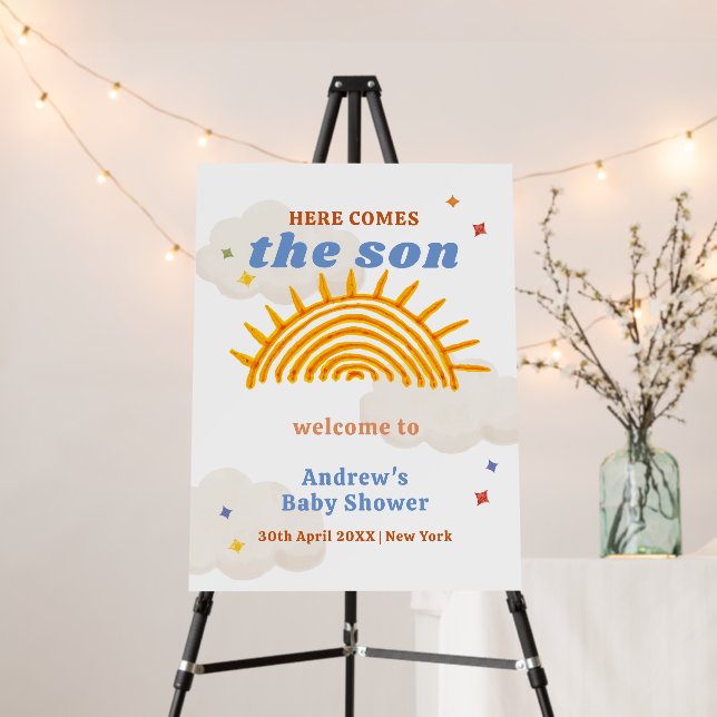 Here Comes Sunshine Baby Shower Welcome Sign (In Situ (Stand))