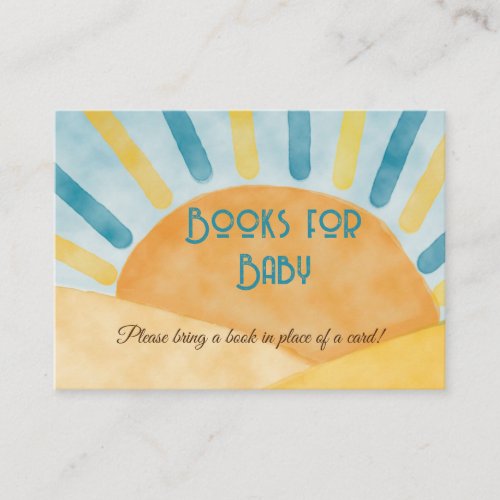 Here Comes Sunshine Blue Ray Book for Baby Shower Enclosure Card