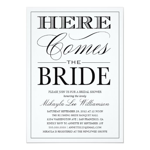 Here Comes The Bride Shower Invitation 10