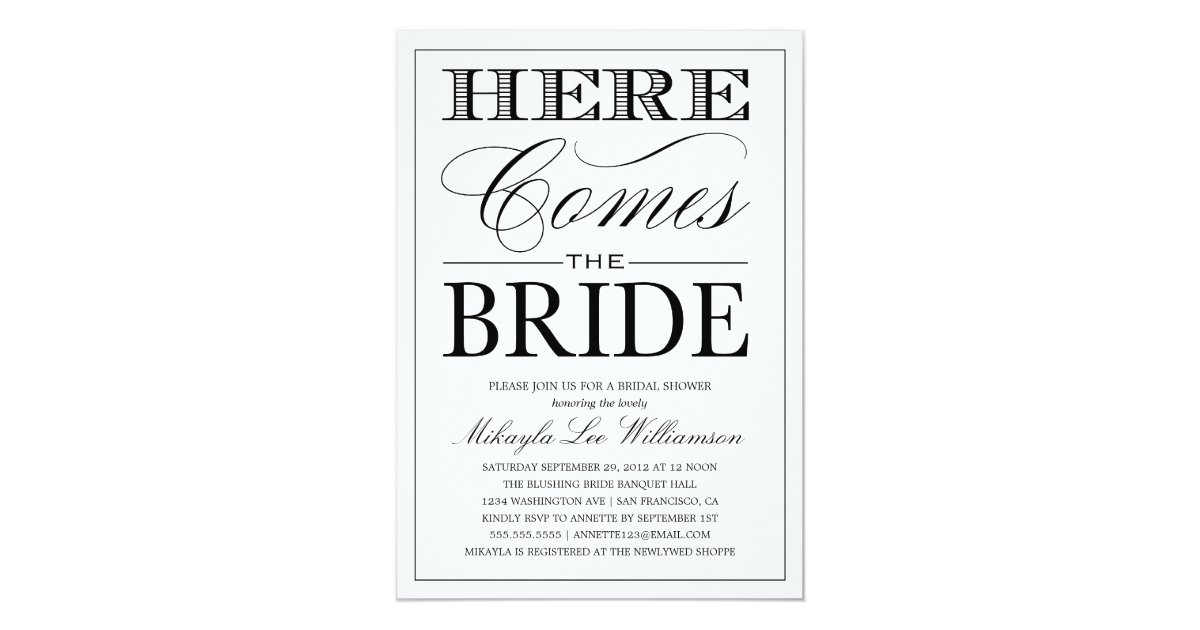 Here Comes The Bride Invitations 6