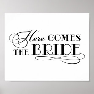 Here Comes The Bride Signs | Zazzle