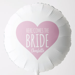 Here Comes The Bride Bridal Shower Balloon Pink