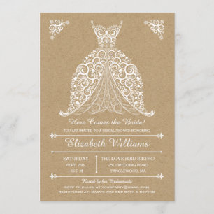 Here Comes the Bride! Bridal Shower Invitation