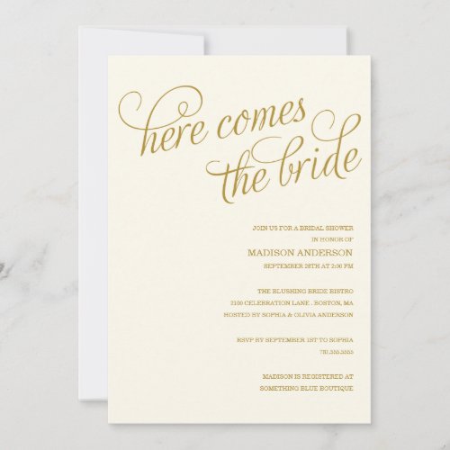 HERE COMES THE BRIDE | BRIDAL SHOWER INVITATION