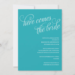 HERE COMES THE BRIDE BRIDAL SHOWER INVITATION