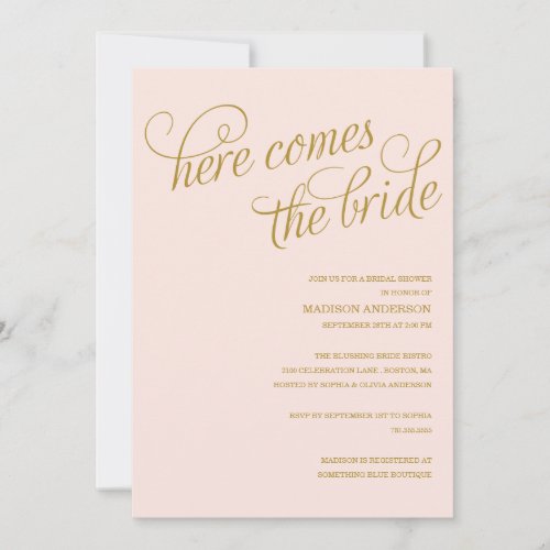 HERE COMES THE BRIDE | BRIDAL SHOWER INVITATION