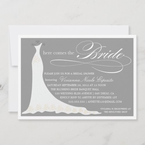 HERE COMES THE BRIDE | BRIDAL SHOWER INVITATION