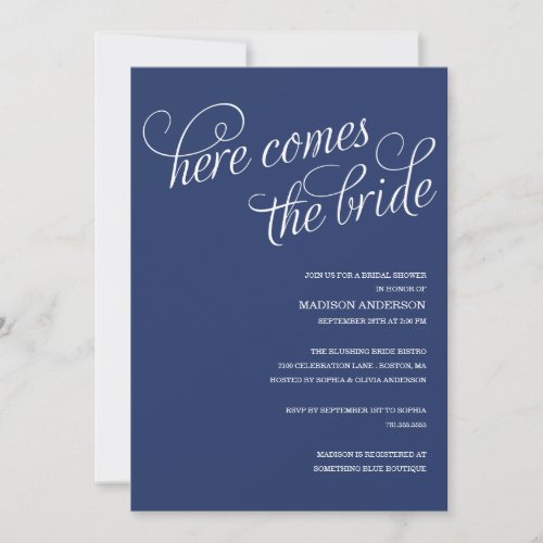 HERE COMES THE BRIDE | BRIDAL SHOWER INVITATION